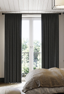 Hampshire (Blackout) Pencil Pleat, Anthracite - Ready Made Curtains